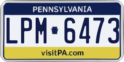 PA license plate LPM6473