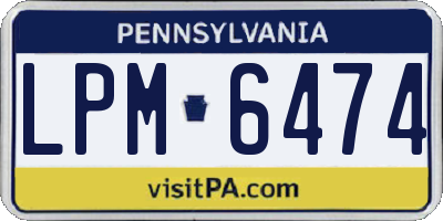 PA license plate LPM6474