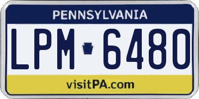 PA license plate LPM6480