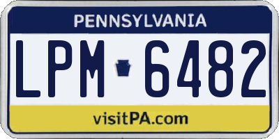 PA license plate LPM6482