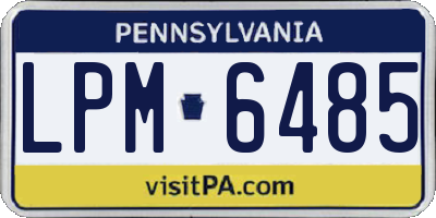PA license plate LPM6485