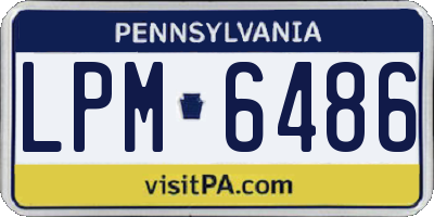 PA license plate LPM6486