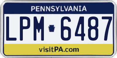 PA license plate LPM6487