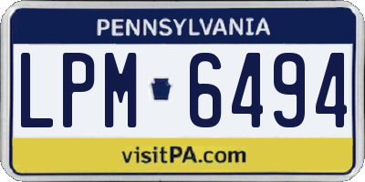 PA license plate LPM6494