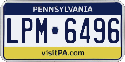 PA license plate LPM6496