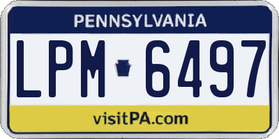 PA license plate LPM6497