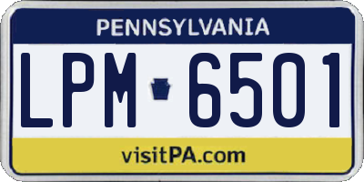 PA license plate LPM6501