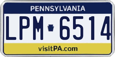 PA license plate LPM6514