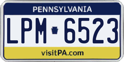 PA license plate LPM6523