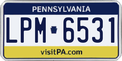 PA license plate LPM6531