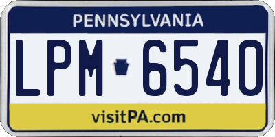 PA license plate LPM6540