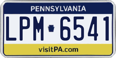 PA license plate LPM6541