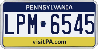 PA license plate LPM6545