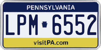 PA license plate LPM6552