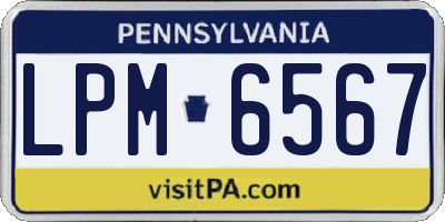 PA license plate LPM6567