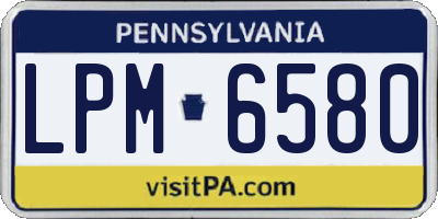 PA license plate LPM6580