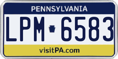 PA license plate LPM6583
