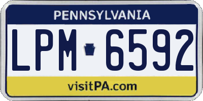 PA license plate LPM6592