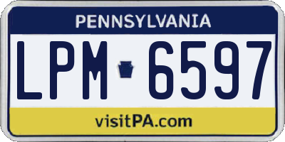 PA license plate LPM6597