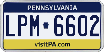 PA license plate LPM6602