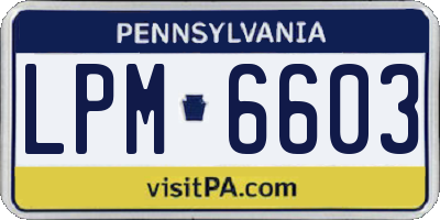 PA license plate LPM6603