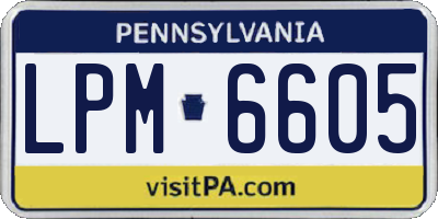 PA license plate LPM6605