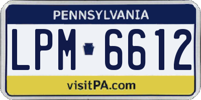 PA license plate LPM6612