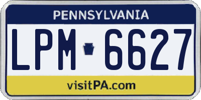 PA license plate LPM6627