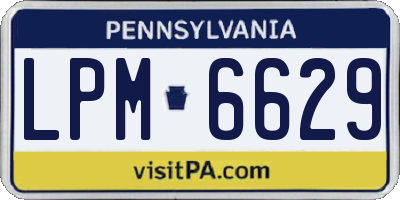 PA license plate LPM6629