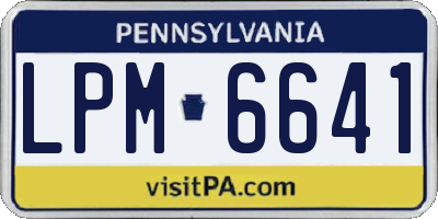 PA license plate LPM6641
