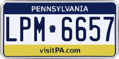 PA license plate LPM6657