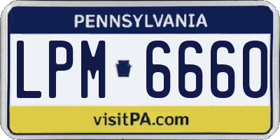 PA license plate LPM6660