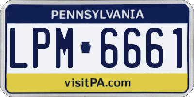 PA license plate LPM6661