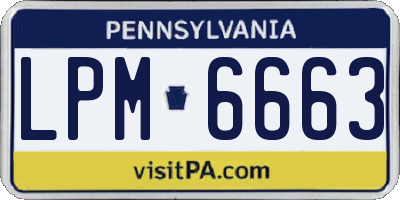 PA license plate LPM6663