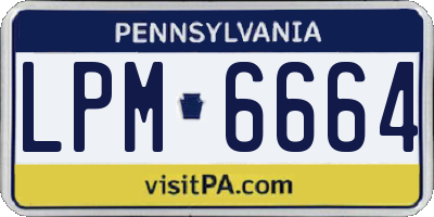 PA license plate LPM6664