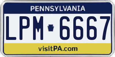 PA license plate LPM6667