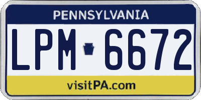 PA license plate LPM6672