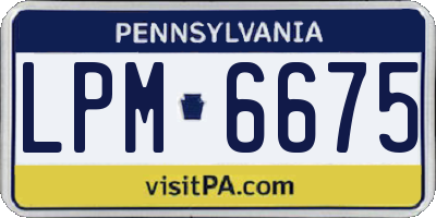 PA license plate LPM6675
