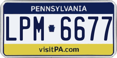 PA license plate LPM6677