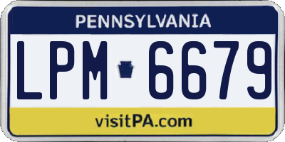 PA license plate LPM6679