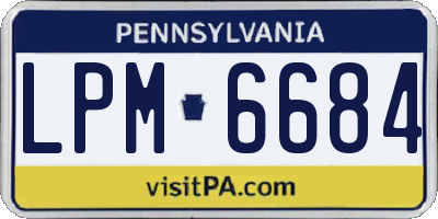 PA license plate LPM6684