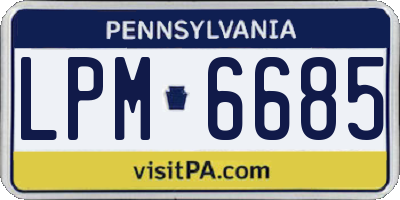 PA license plate LPM6685