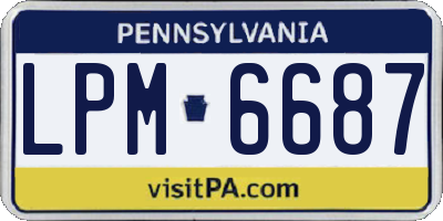 PA license plate LPM6687