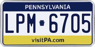 PA license plate LPM6705