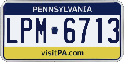 PA license plate LPM6713