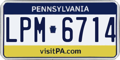 PA license plate LPM6714
