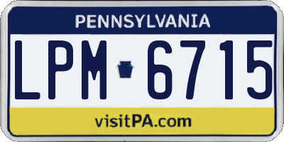 PA license plate LPM6715