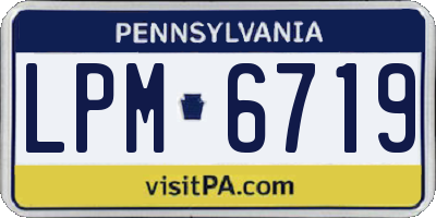PA license plate LPM6719
