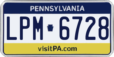 PA license plate LPM6728