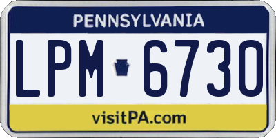 PA license plate LPM6730